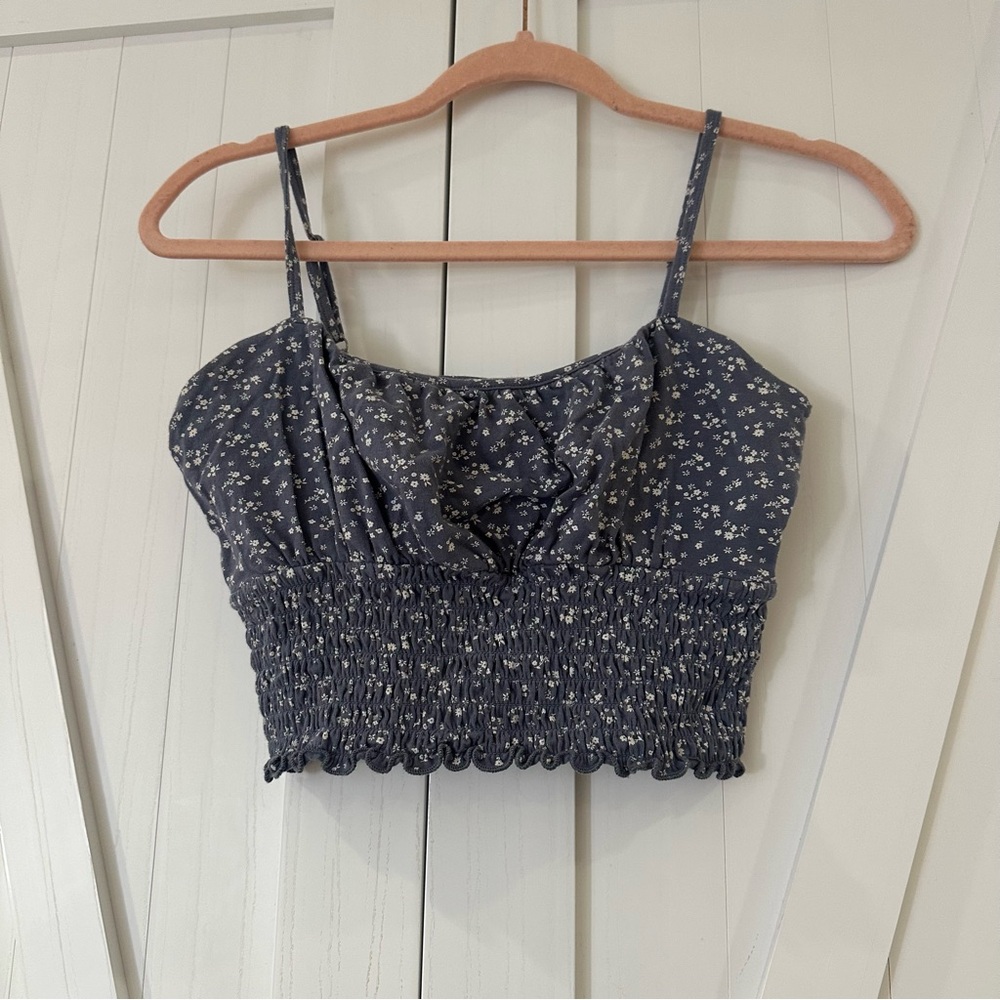 cropped floral tank top